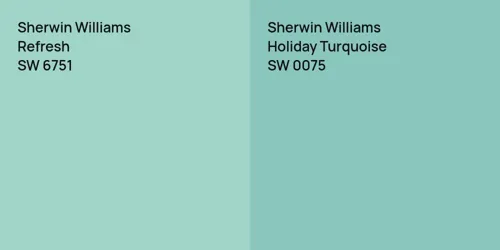 SW 6751 Refresh vs SW 0075 Holiday Turquoise