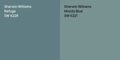 SW 6228 Refuge vs SW 6221 Moody Blue