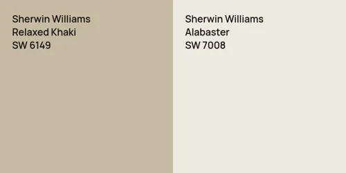 SW 6149 Relaxed Khaki vs SW 7008 Alabaster