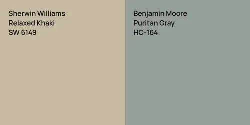 SW 6149 Relaxed Khaki vs HC-164 Puritan Gray