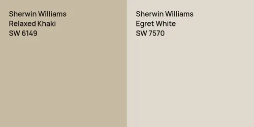 SW 6149 Relaxed Khaki vs SW 7570 Egret White