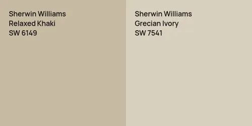 SW 6149 Relaxed Khaki vs SW 7541 Grecian Ivory