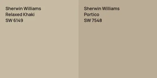 SW 6149 Relaxed Khaki vs SW 7548 Portico