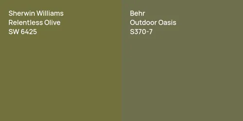 SW 6425 Relentless Olive vs S370-7 Outdoor Oasis