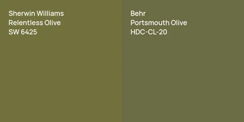 SW 6425 Relentless Olive vs HDC-CL-20 Portsmouth Olive