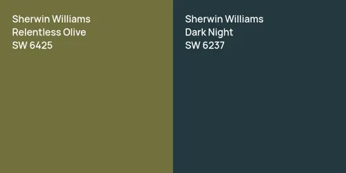 SW 6425 Relentless Olive vs SW 6237 Dark Night