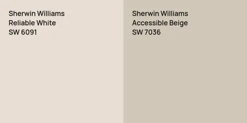 SW 6091 Reliable White vs SW 7036 Accessible Beige