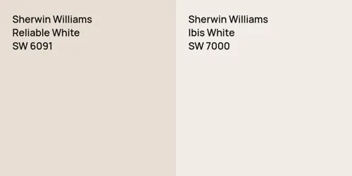 SW 6091 Reliable White vs SW 7000 Ibis White