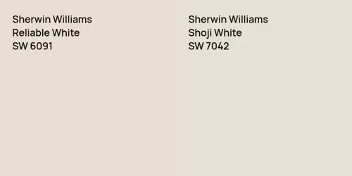 SW 6091 Reliable White vs SW 7042 Shoji White