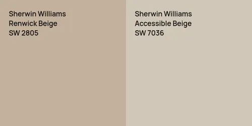 SW 2805 Renwick Beige vs SW 7036 Accessible Beige