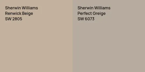 SW 2805 Renwick Beige vs SW 6073 Perfect Greige