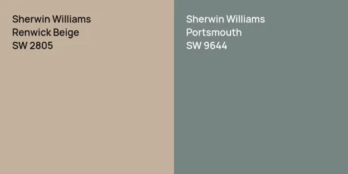 SW 2805 Renwick Beige vs SW 9644 Portsmouth