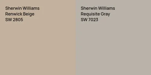 SW 2805 Renwick Beige vs SW 7023 Requisite Gray