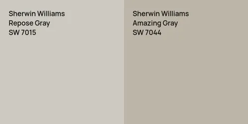 SW 7015 Repose Gray vs SW 7044 Amazing Gray