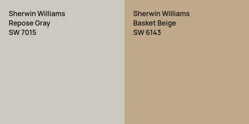 SW 7015 Repose Gray vs SW 6143 Basket Beige