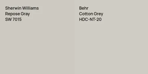 SW 7015 Repose Gray vs HDC-NT-20 Cotton Grey