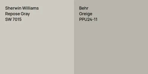 SW 7015 Repose Gray vs PPU24-11 Greige