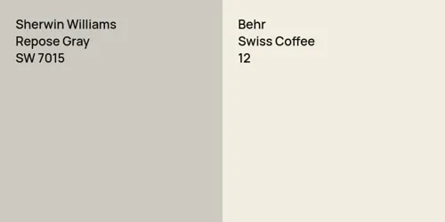 SW 7015 Repose Gray vs 12 Swiss Coffee