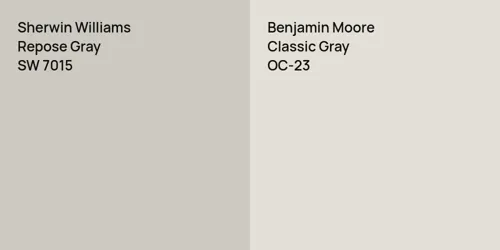 SW 7015 Repose Gray vs OC-23 Classic Gray