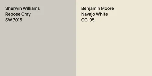 SW 7015 Repose Gray vs OC-95 Navajo White