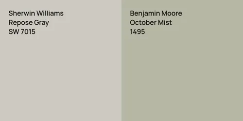 SW 7015 Repose Gray vs 1495 October Mist