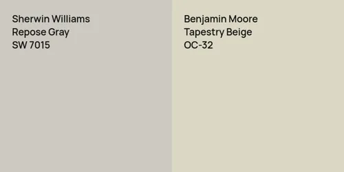 SW 7015 Repose Gray vs OC-32 Tapestry Beige