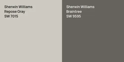 SW 7015 Repose Gray vs SW 9595 Braintree