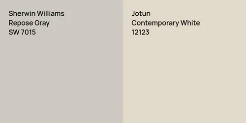 SW 7015 Repose Gray vs 12123 Contemporary White