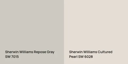 SW 7015 Repose Gray vs SW 6028 Cultured Pearl