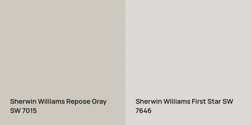 SW 7015 Repose Gray vs SW 7646 First Star