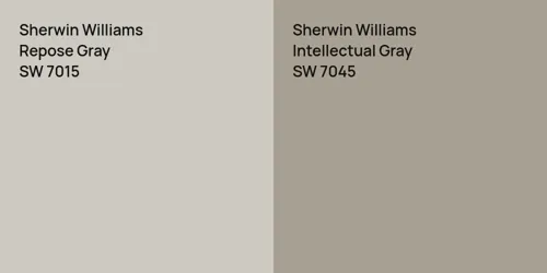 SW 7015 Repose Gray vs SW 7045 Intellectual Gray