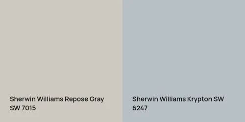 SW 7015 Repose Gray vs SW 6247 Krypton