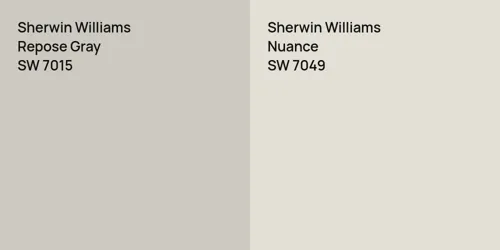 SW 7015 Repose Gray vs SW 7049 Nuance