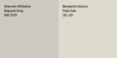 SW 7015 Repose Gray vs OC-20 Pale Oak