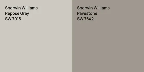 SW 7015 Repose Gray vs SW 7642 Pavestone