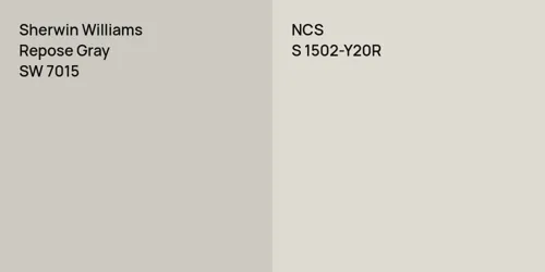 SW 7015 Repose Gray vs S 1502-Y20R 