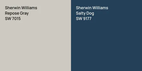 SW 7015 Repose Gray vs SW 9177 Salty Dog