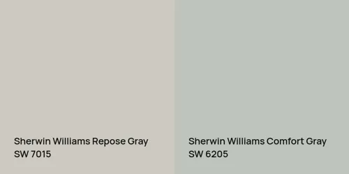 SW 7015 Repose Gray vs SW 6205 Comfort Gray