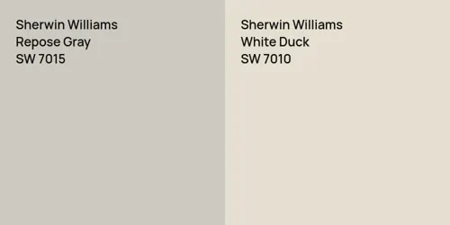 SW 7015 Repose Gray vs SW 7010 White Duck