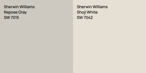 SW 7015 Repose Gray vs SW 7042 Shoji White