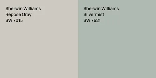 SW 7015 Repose Gray vs SW 7621 Silvermist