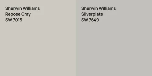 SW 7015 Repose Gray vs SW 7649 Silverplate