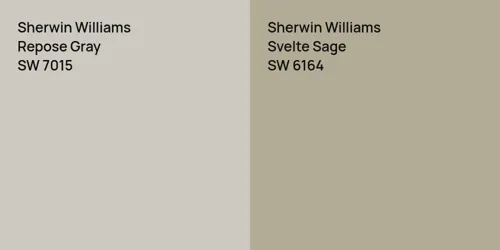 SW 7015 Repose Gray vs SW 6164 Svelte Sage