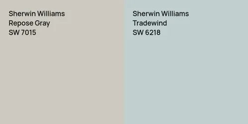 SW 7015 Repose Gray vs SW 6218 Tradewind