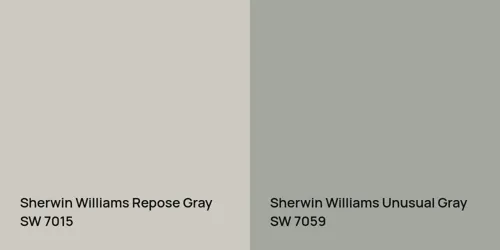 SW 7015 Repose Gray vs SW 7059 Unusual Gray