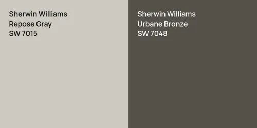 SW 7015 Repose Gray vs SW 7048 Urbane Bronze