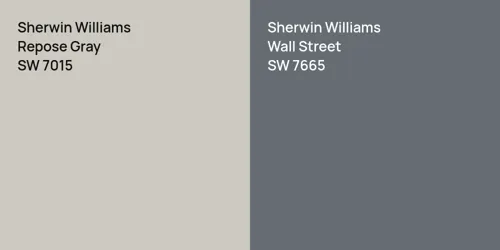 SW 7015 Repose Gray vs SW 7665 Wall Street