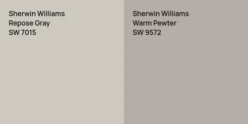 SW 7015 Repose Gray vs SW 9572 Warm Pewter