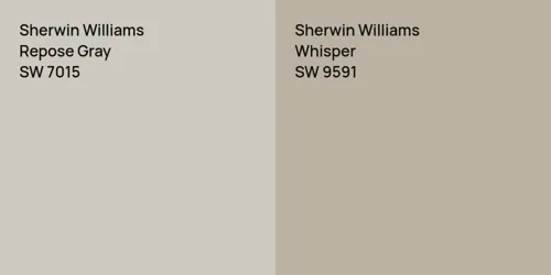 SW 7015 Repose Gray vs SW 9591 Whisper