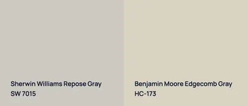 SW 7015 Repose Gray vs HC-173 Edgecomb Gray